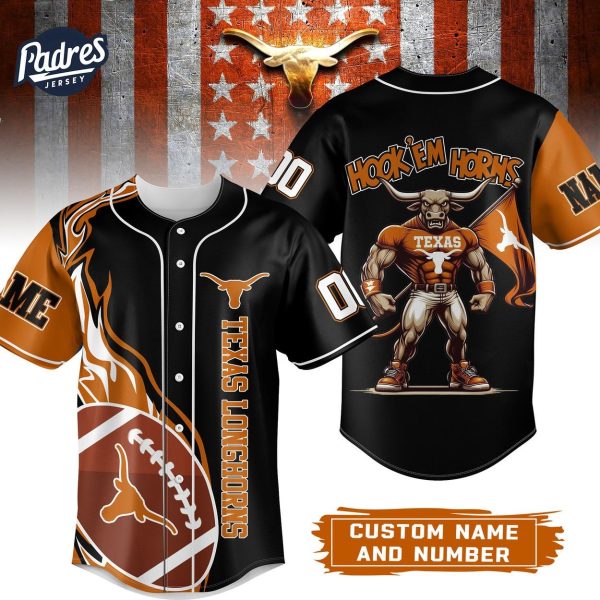 Texas Longhorns Football Custom Baseball Jersey Gifts 1