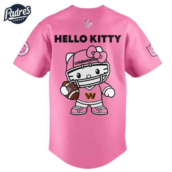 Washington Commanders Hello Kitty Pink NFL Baseball Jersey 3