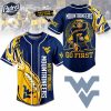 West Virginia Mountaineers Football Baseball Jersey Style 1