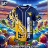 West Virginia Mountaineers Football Baseball Jersey Style 2