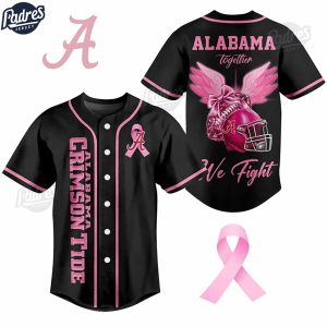 Alabama Crimson Tide Football Breast Cancer Baseball Jersey 1