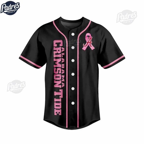 Alabama Crimson Tide Football Breast Cancer Baseball Jersey 2