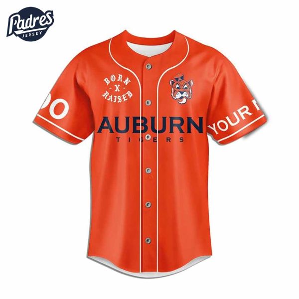 Born And Raised Auburn Tigers Football Custom Baseball Jersey 2