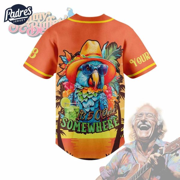 Custom Jimmy Buffett Orange Baseball Jersey Style 3