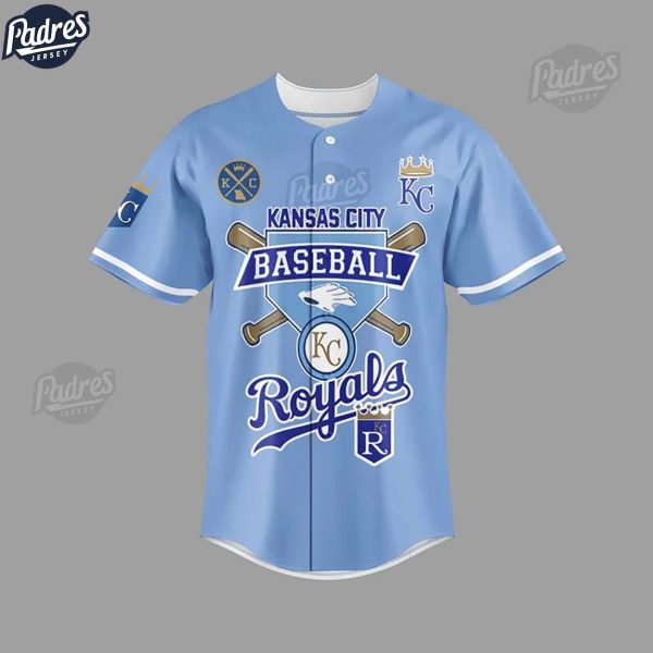 Custom Kansas City Royals Blue Baseball Jersey Gifts 3