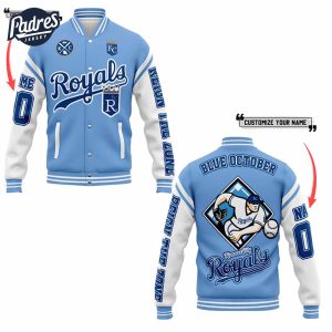 Custom MLB Blue October Kansas City Royals Baseball Jacket 1