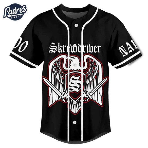 Custom Music Skrewdriver All Skrewed Up Baseball Jersey 2