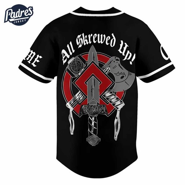 Custom Music Skrewdriver All Skrewed Up Baseball Jersey 3