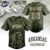 Custom NCAA Arkansas Razorbacks Eagle Camo Baseball Jersey 1