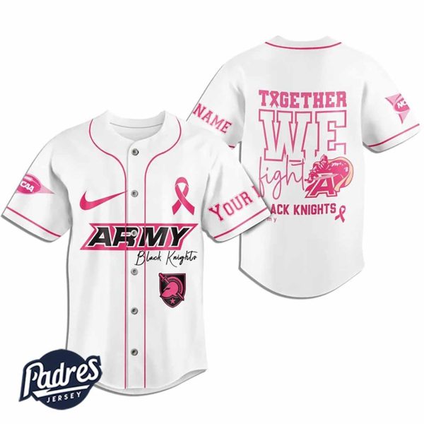 Custom NCAA Army Black Knights Breast Cancer Baseball Jersey 2