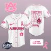 Custom NCAA Auburn Tigers Breast Cancer Baseball Jersey 1