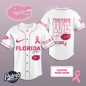 Custom NCAA Florida Gators Breast Cancer Baseball Jersey 1