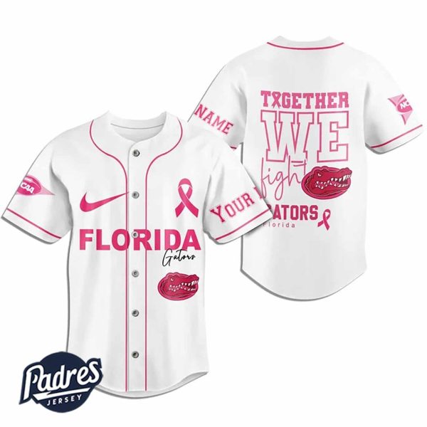 Custom NCAA Florida Gators Breast Cancer Baseball Jersey 2