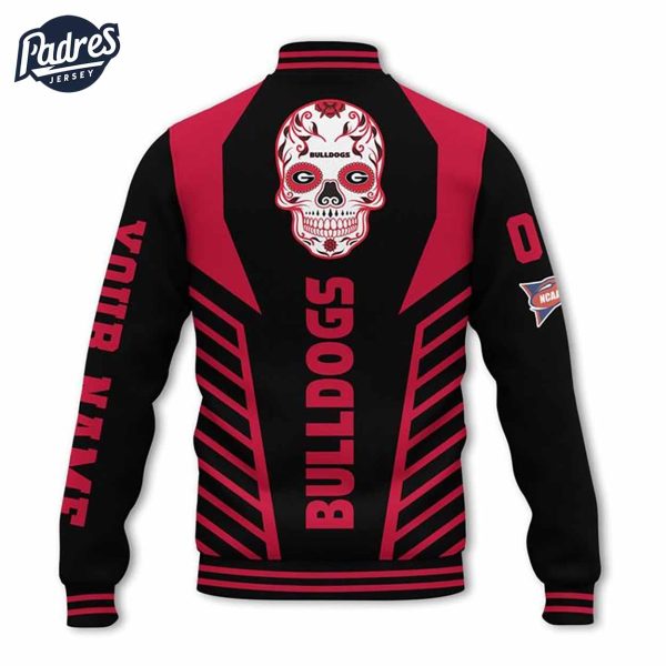 Custom NCAA Georgia Bulldogs Skull Baseball Jacket 3