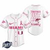 Custom NCAA Miami Hurricanes Breast Cancer Baseball Jersey 2