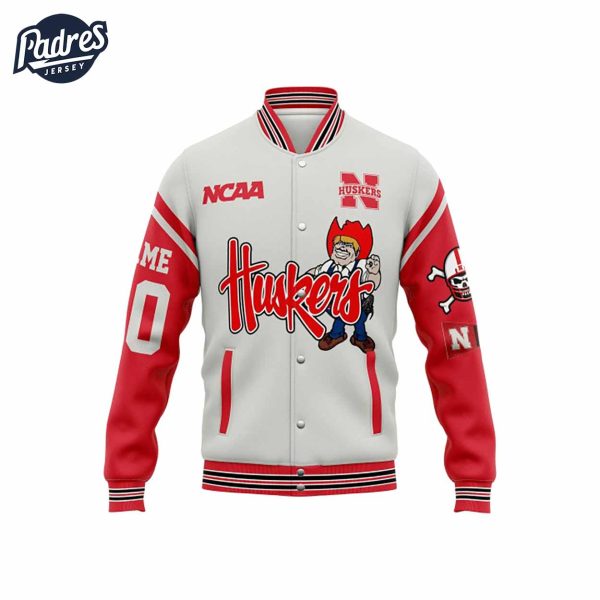 Custom NCAA Nebraska Cornhuskers Football Baseball Jacket 2