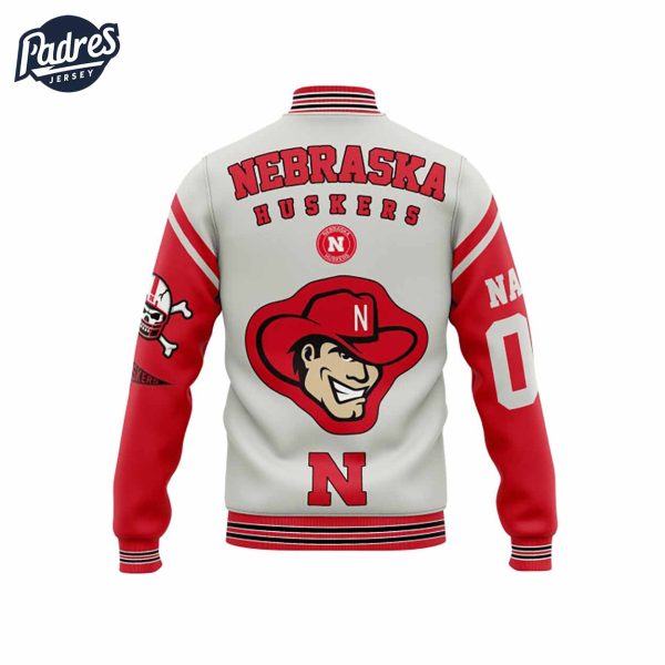 Custom NCAA Nebraska Cornhuskers Football Baseball Jacket 3