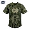 Custom NCAA Notre Dame Fighting Irish Eagle Camo Baseball Jersey 2