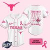 Custom NCAA Texas Longhorns Breast Cancer Baseball Jersey 1