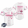 Custom NCAA Texas Longhorns Breast Cancer Baseball Jersey 2