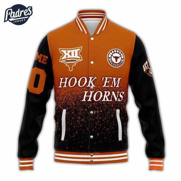 Custom NCAA Texas Longhorns Get Hooked Baseball Jacket 2