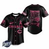 Custom NFL Chicago Bears Breast Cancer Black Baseball Jersey 1