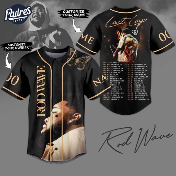 Custom Rod Wave Last Lap Tour 2024 Baseball Jersey