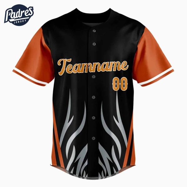 Custom Team Baseball Jerseys Black And Orange 1