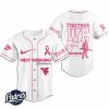 Custom West Virginia Mountaineers Breast Cancer Baseball Jersey 2