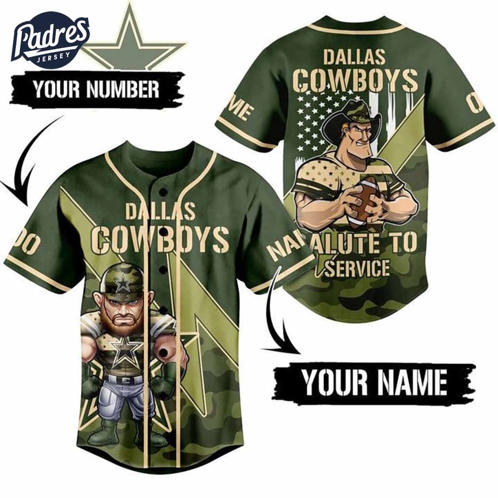 Dallas Cowboys Salute To Service Custom Baseball Jersey