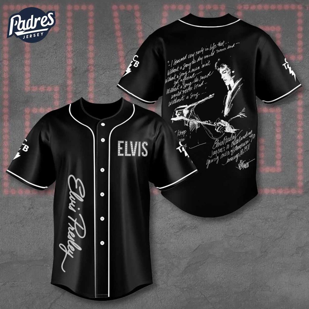 Elvis Presley Black Baseball Jersey