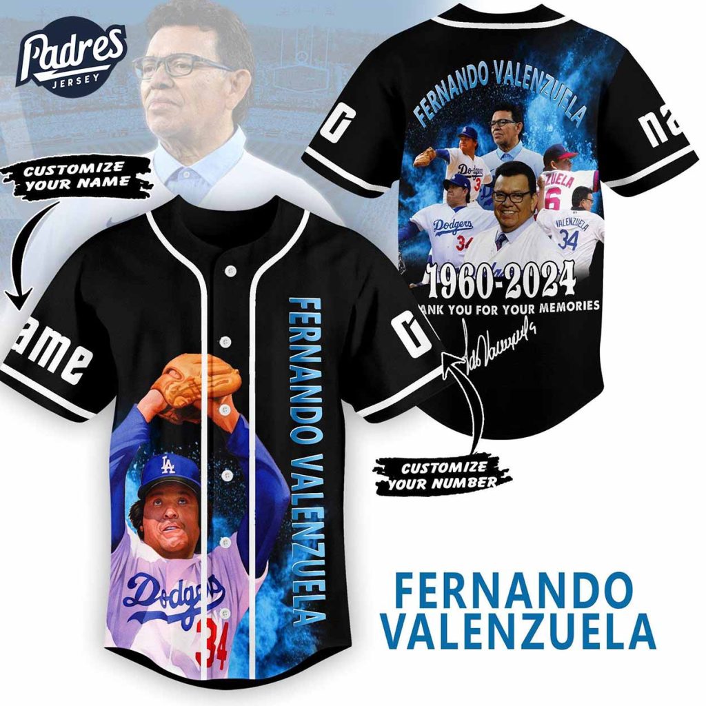 Fernando Valenzuela 1960-2024 Los Angeles Dodgers Custom Baseball Jersey