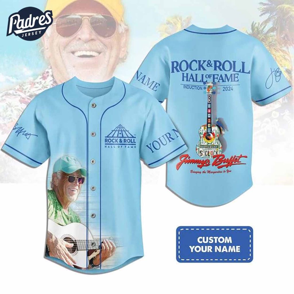 Jimmy Buffett Rock And Roll Hall Of Fame Custom Baseball Jersey