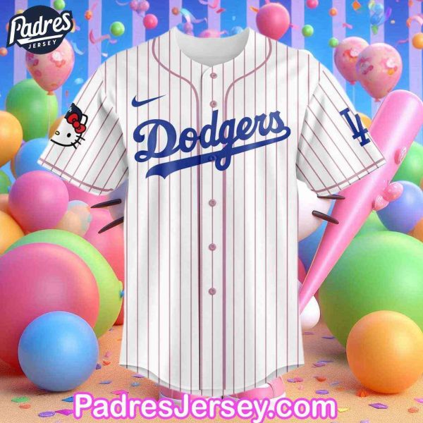 Los Angeles Dodgers Baseball Jersey Design Hello Kitty 1