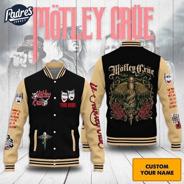 Motley Crue Smiling Mask Custom Baseball Jacket 1