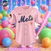 New York Mets X Hello Kitty Pink Baseball Jersey 1