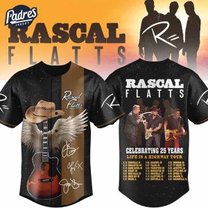 Rascal Flatts Celebrate 25 Years Life Is A Highway Tour Baseball Jersey 1