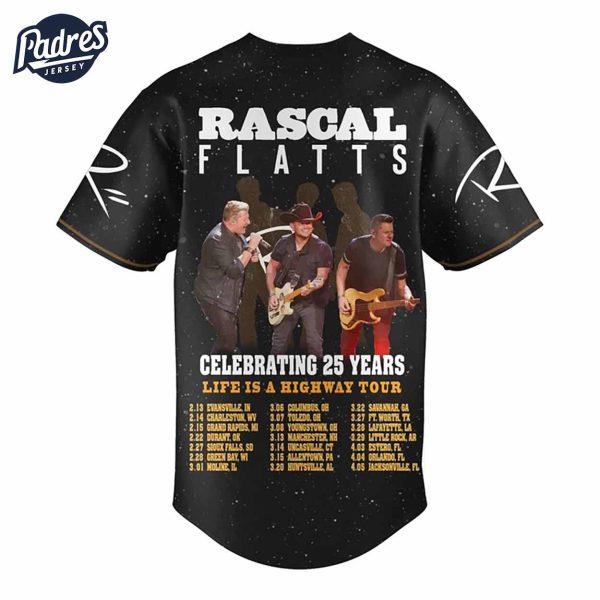 Rascal Flatts Celebrate 25 Years Life Is A Highway Tour Baseball Jersey 2