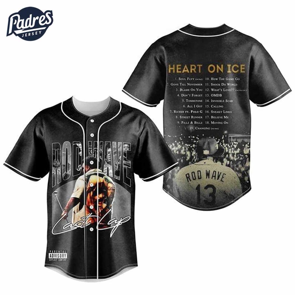 Rod Wave Last Lap Tour Heart On Ice Baseball Jersey