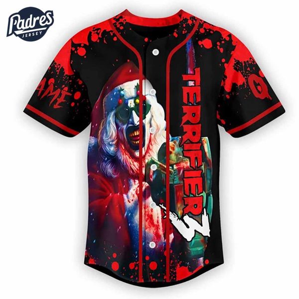 Terrifier 3 Art The Clown Christmas Baseball Jersey 2