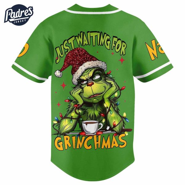 The Grinch Just Waiting For Christmas 2024 Baseball Jersey 3