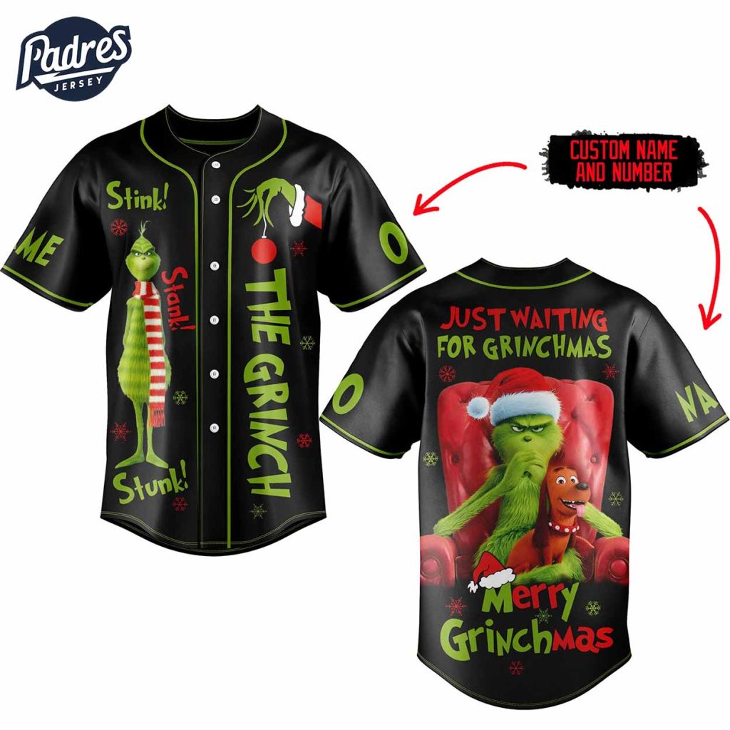 The Grinch Just Waiting For Christmas Custom Baseball Jersey