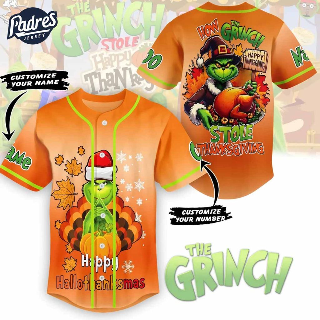 The Grinch Thanksgiving Custom Baseball Jersey