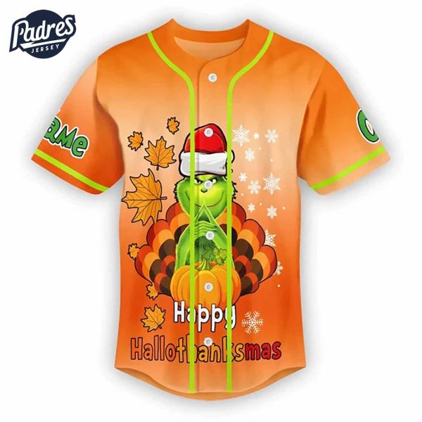 The Grinch Thanksgiving Custom Baseball Jersey 3