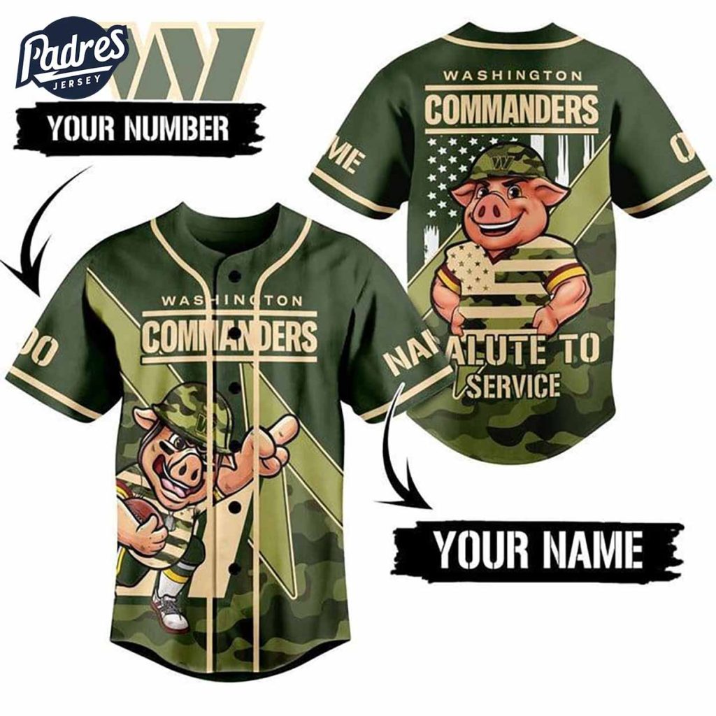 Washington Commanders Salute To Service Custom Baseball Jersey