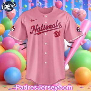 Washington Nationals X Hello Kitty 2024 Pink Baseball Jersey 1