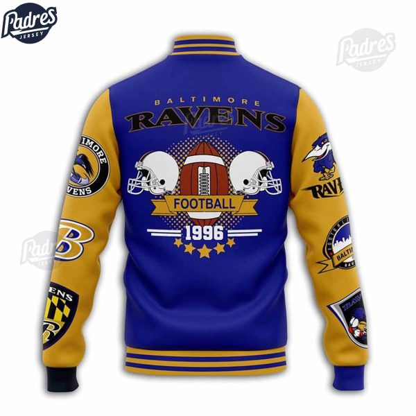 Baltimore Ravens NFL Baseball Jacket Custom Name 3