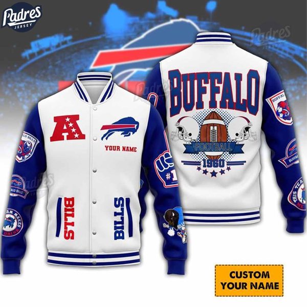 Buffalo Bills NFL Baseball Jacket Custom Name 1