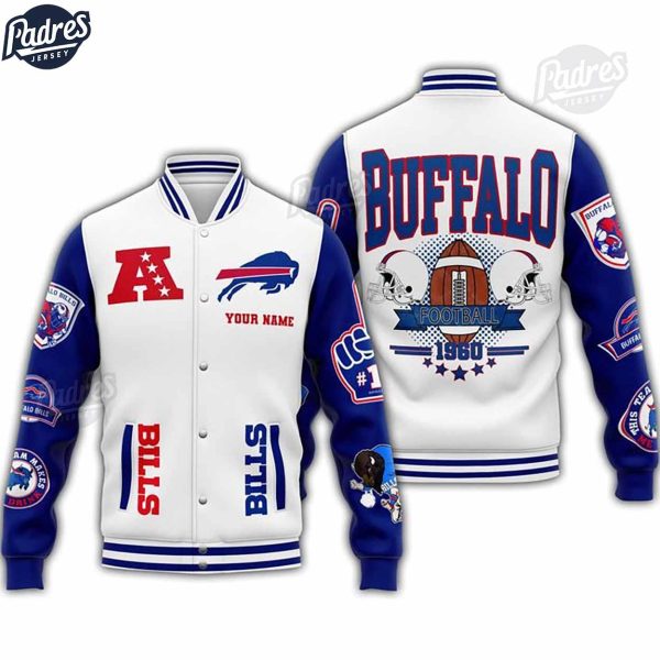 Buffalo Bills NFL Baseball Jacket Custom Name 4