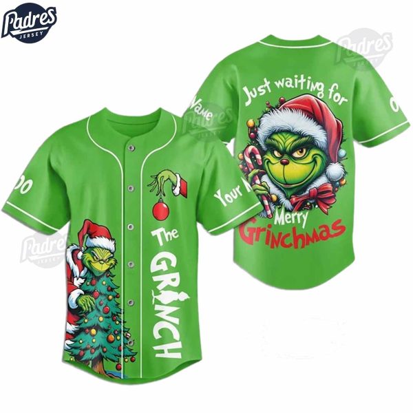 Custom The Grinch Baseball Jersey Outfit 3